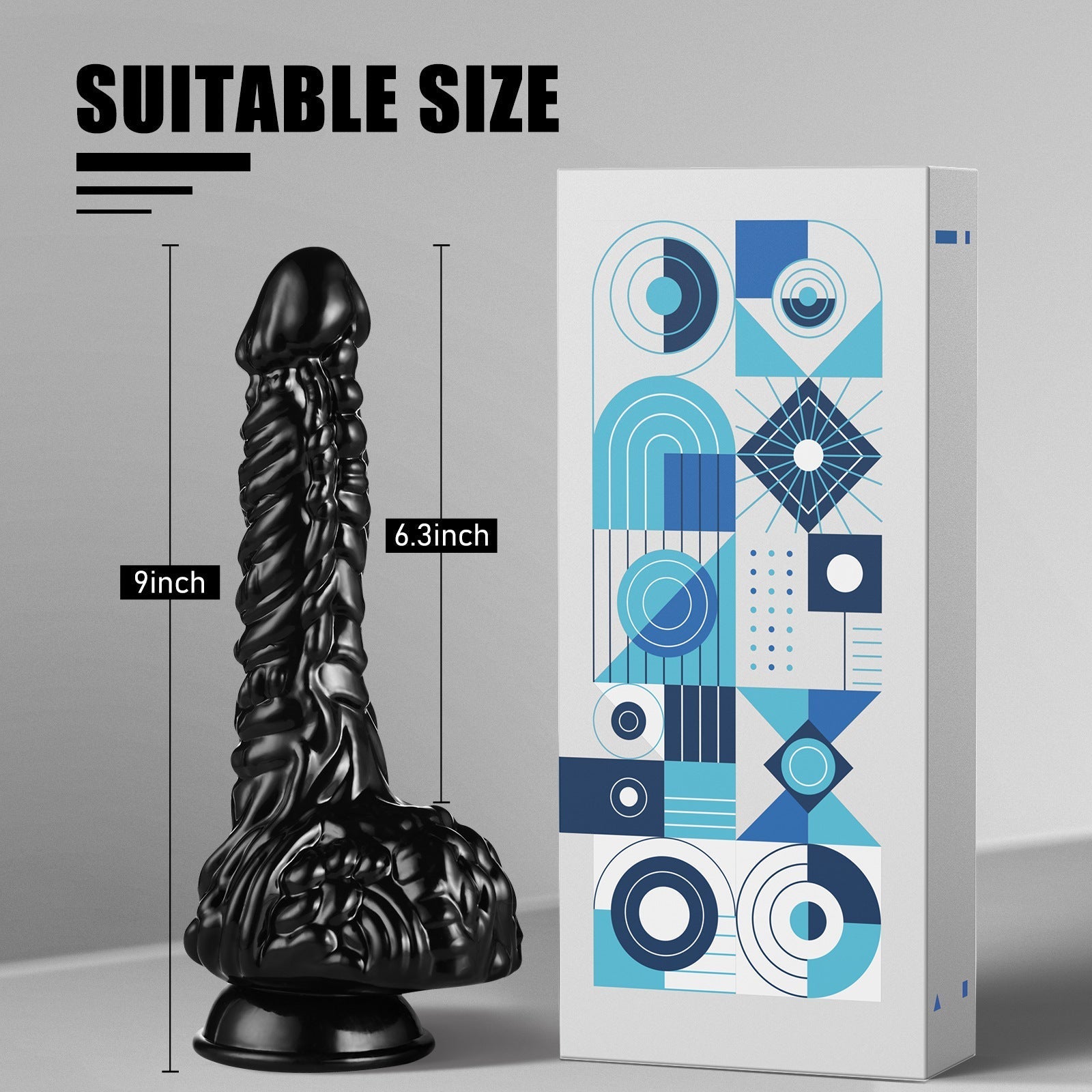 9 Inch Black Unique Dragon Dildo