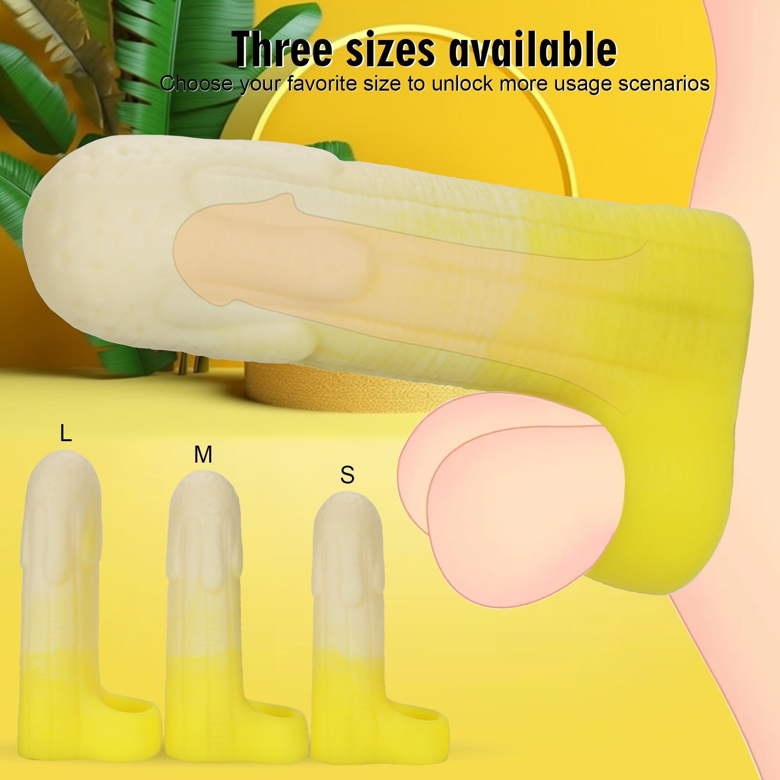 5 Inch Silicone Banana Male Penis Sleeve