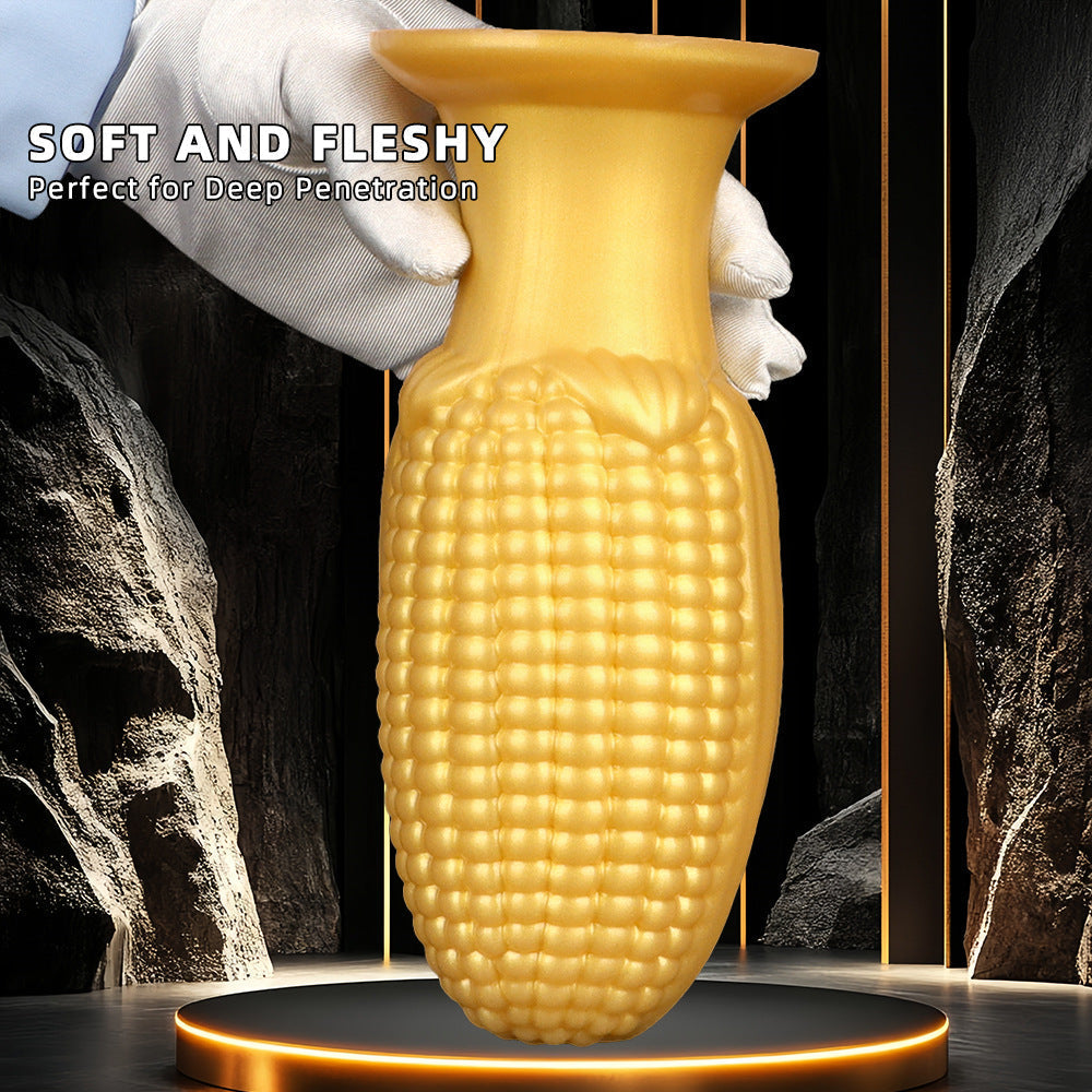 Large Anal Toys Gold Silicone Corn