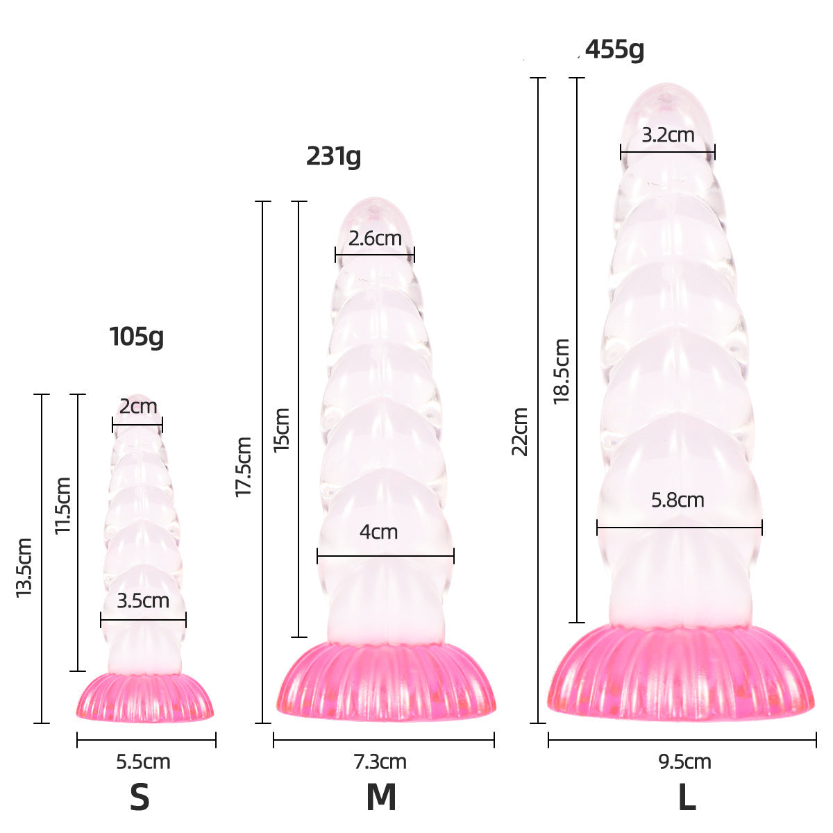 Silicone Clear Ribbed Suction Cup Unicorn Dildo