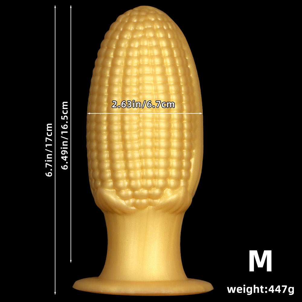 Large Anal Toys Gold Silicone Corn