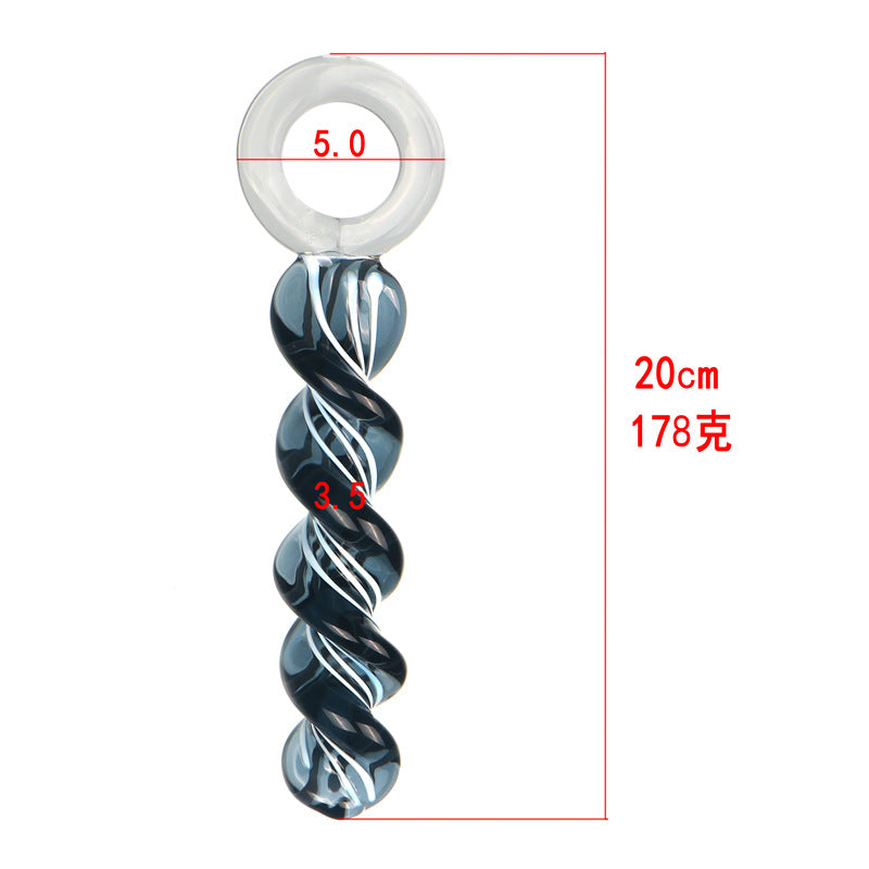 8 Inch Spiral Anal Glass Dildo