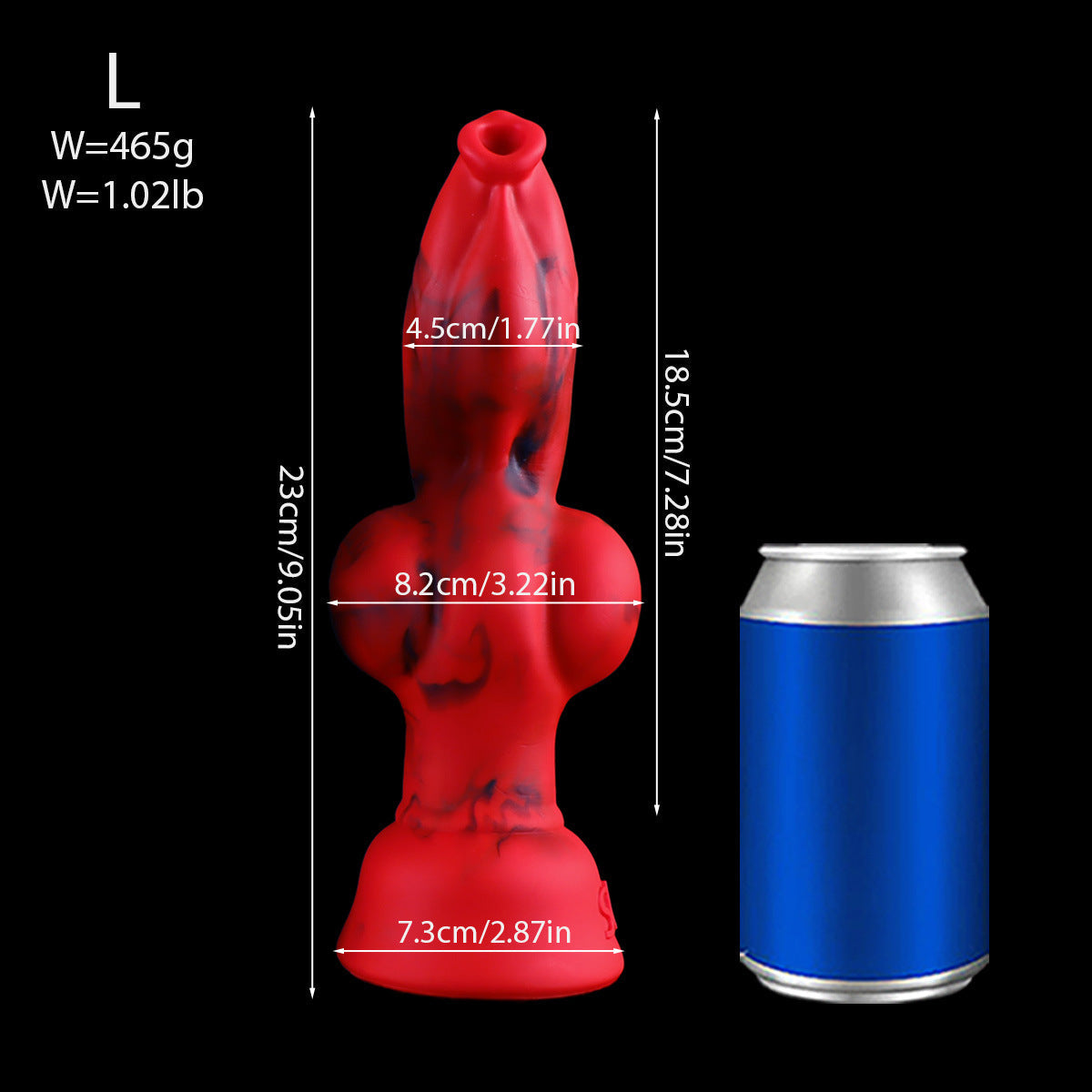 Red Big Knot Silicone Dog Dildo