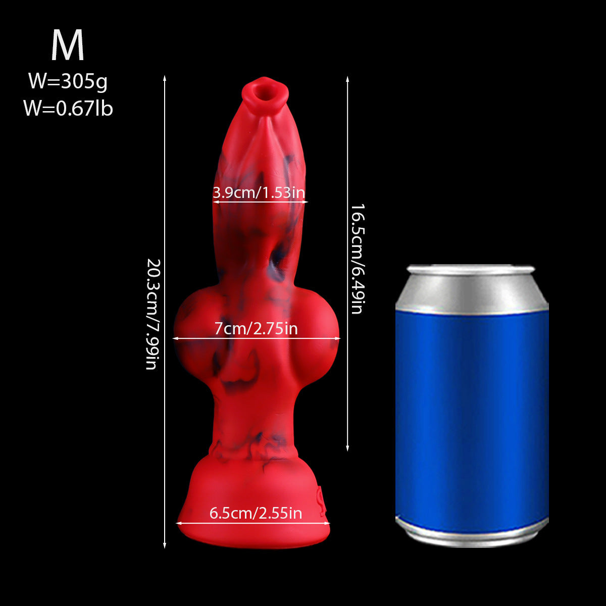 Red Big Knot Silicone Dog Dildo