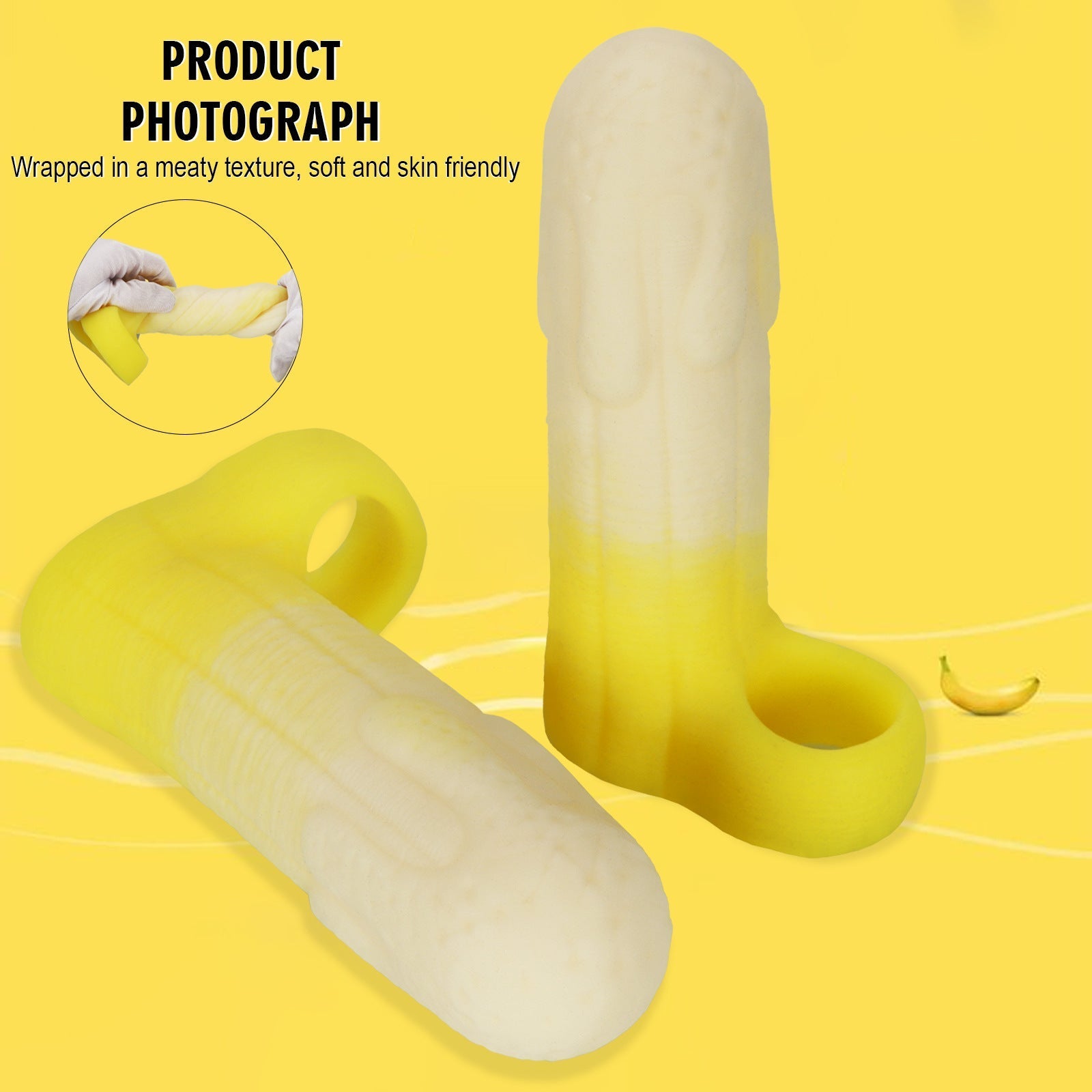 5 Inch Silicone Banana Male Penis Sleeve