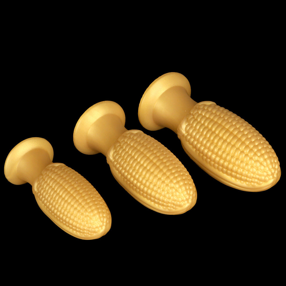 Large Anal Toys Gold Silicone Corn