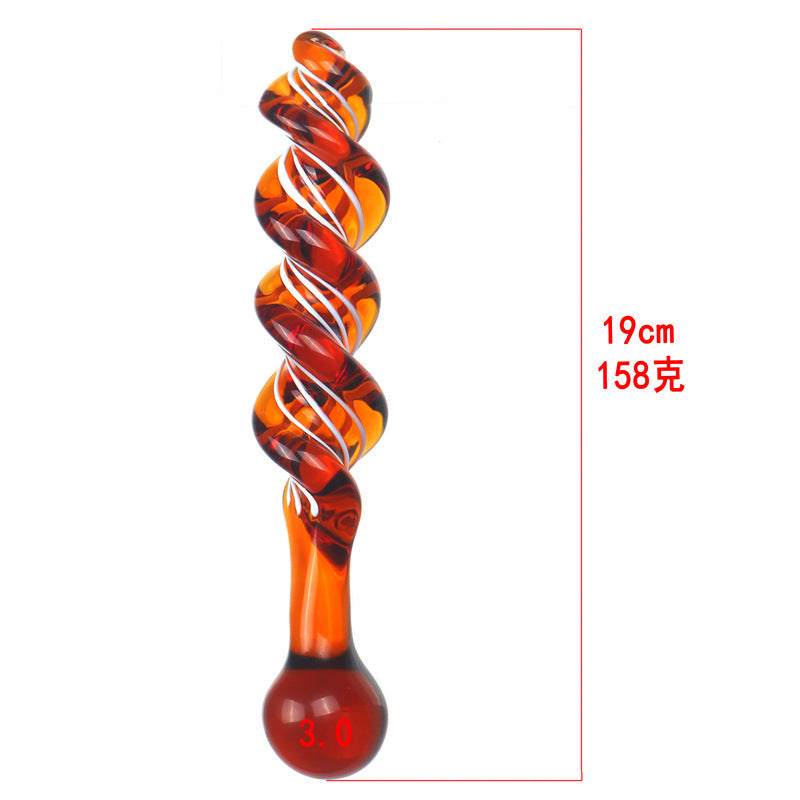 8 Inch Spiral Anal Glass Dildo