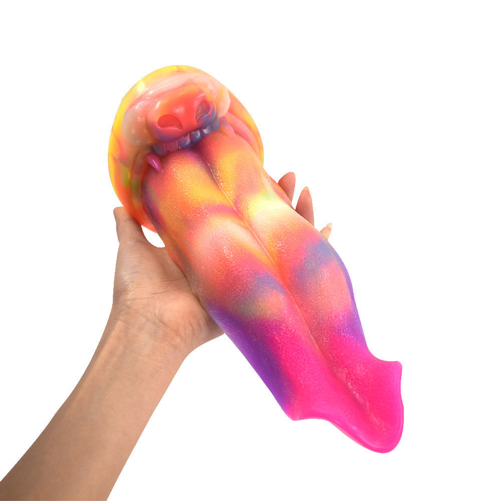7 Inch Glow In The Dark Colored Monster Tongue Dildo