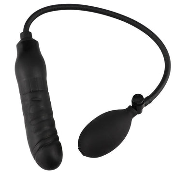 Black Silicone 6 Inch Inflatable Dildo