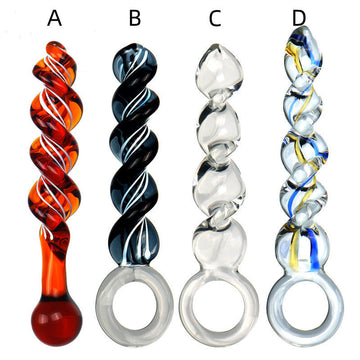 8 Inch Spiral Anal Glass Dildo