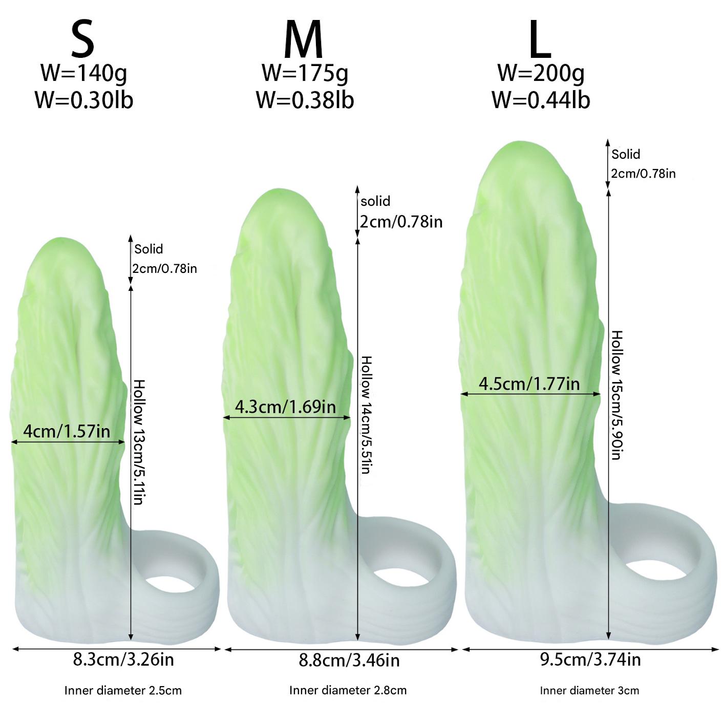 5 Inch Cabbage Silicone Men Cock Sleeve