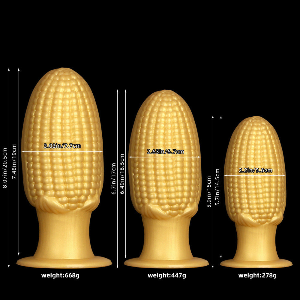 Large Anal Toys Gold Silicone Corn