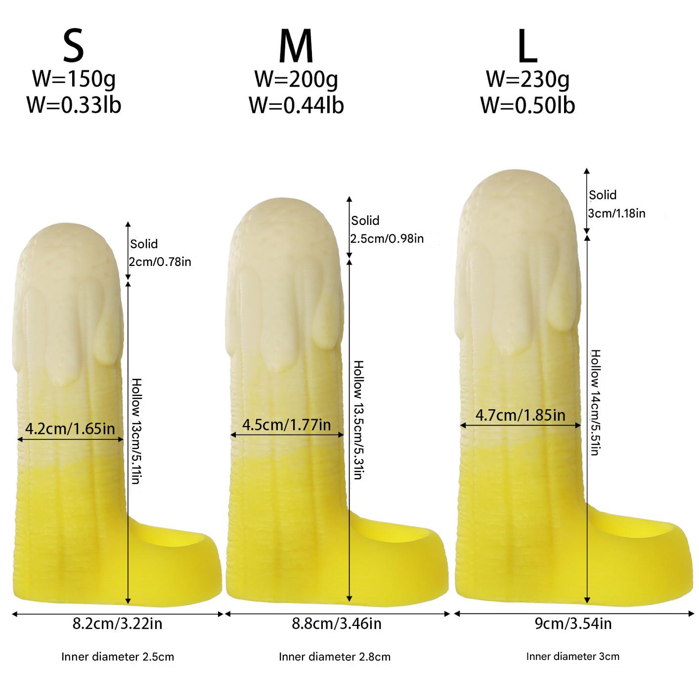 5 Inch Silicone Banana Male Penis Sleeve