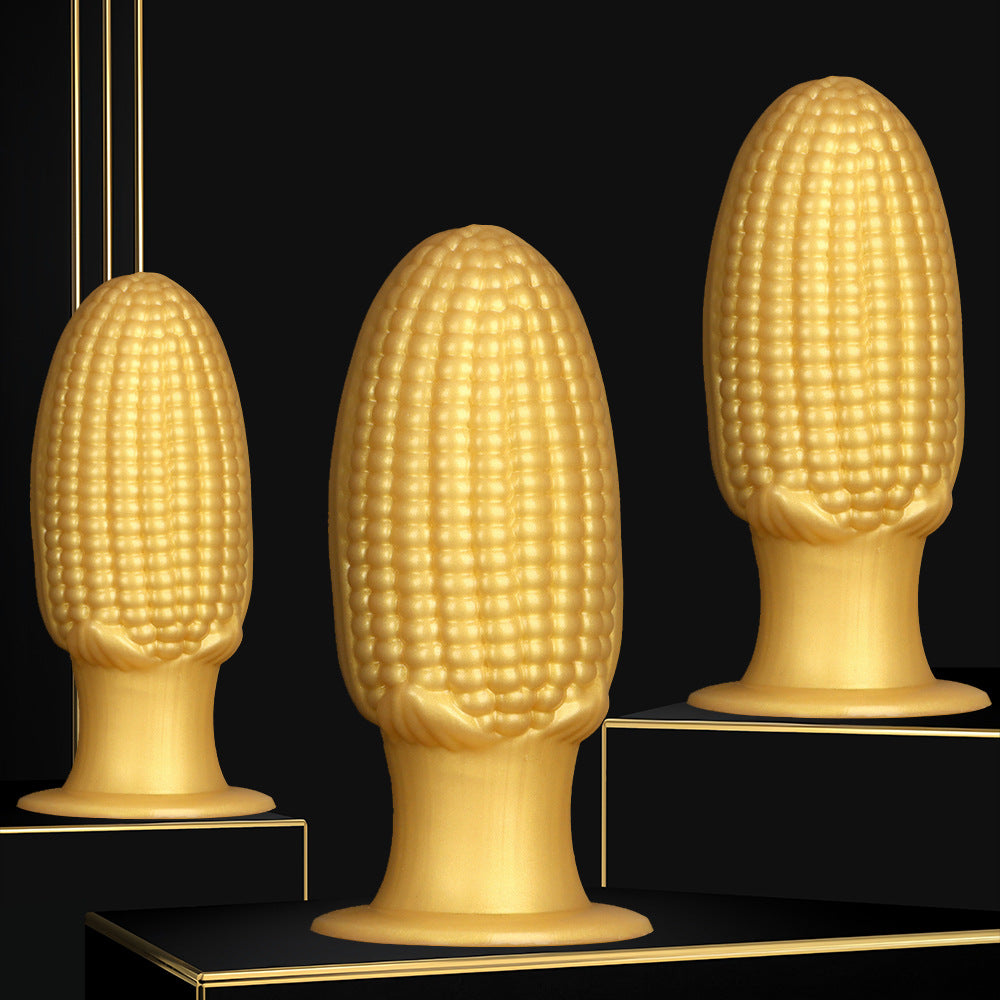 Large Anal Toys Gold Silicone Corn