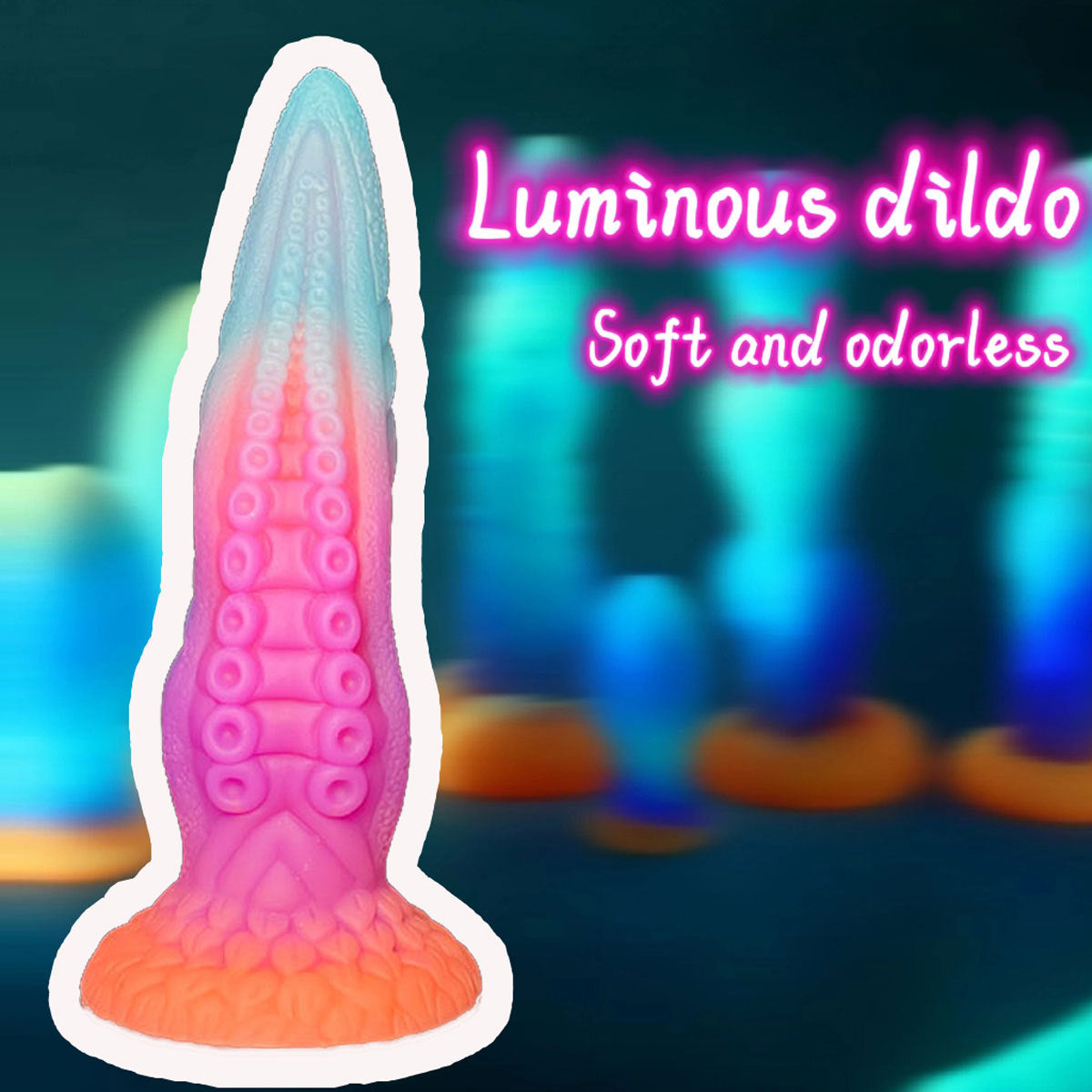 9 Inch Glow In The Dark Fantasy Tentacle Dildo