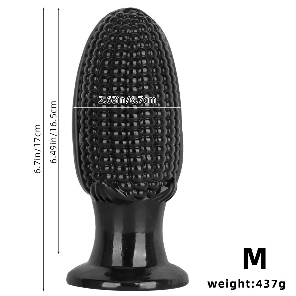 Black PVC Corn Cob Huge Butt Plug