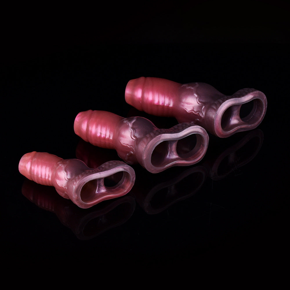 Silicone Texture Knot Open Monster Penis Sleeve