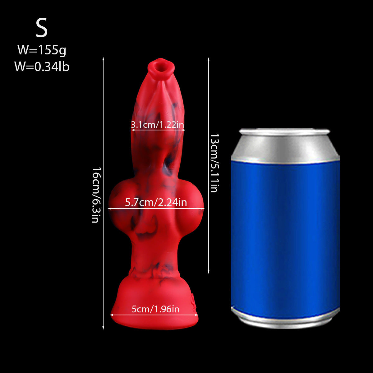 Red Big Knot Silicone Dog Dildo
