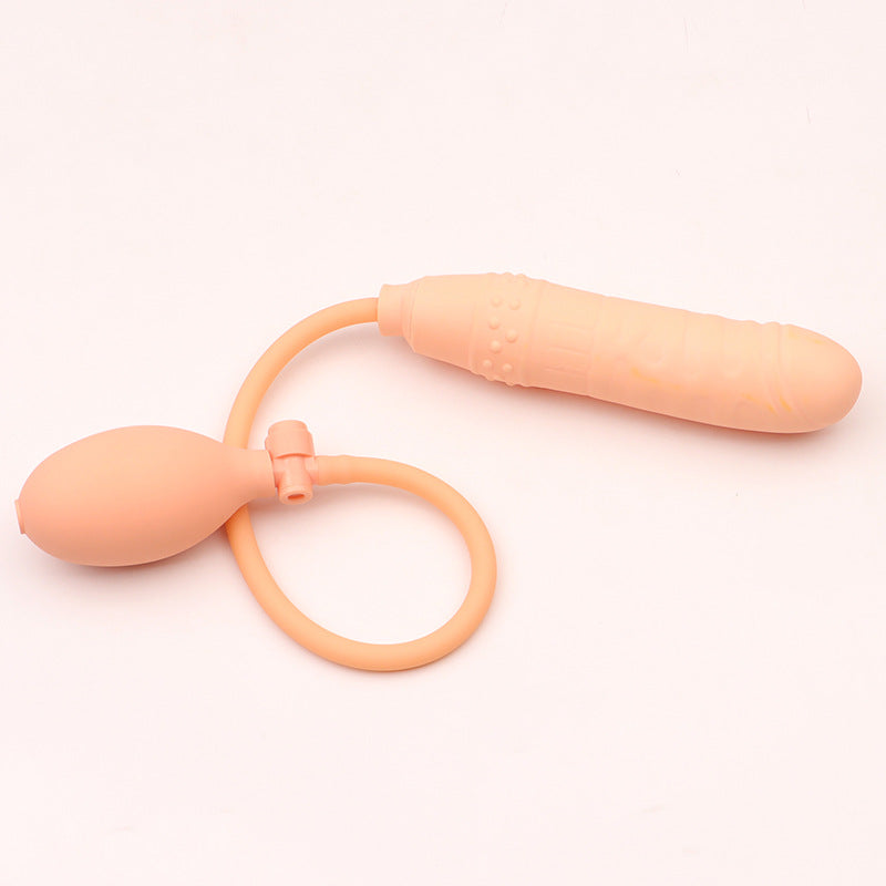 6 Inch Silicone Flesh Colored Inflatable Dildo