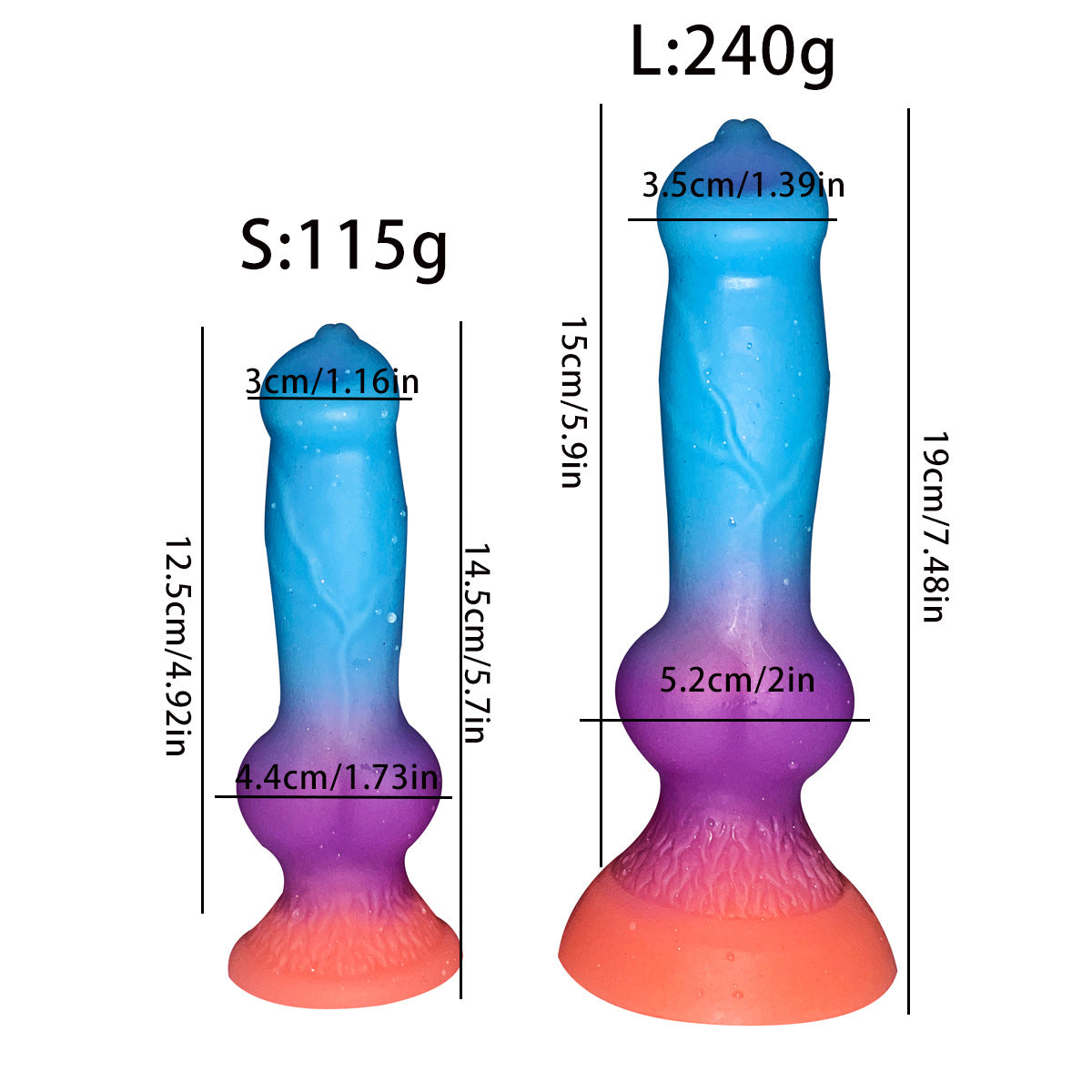 Glow in the Dark Knot Dog Dildo