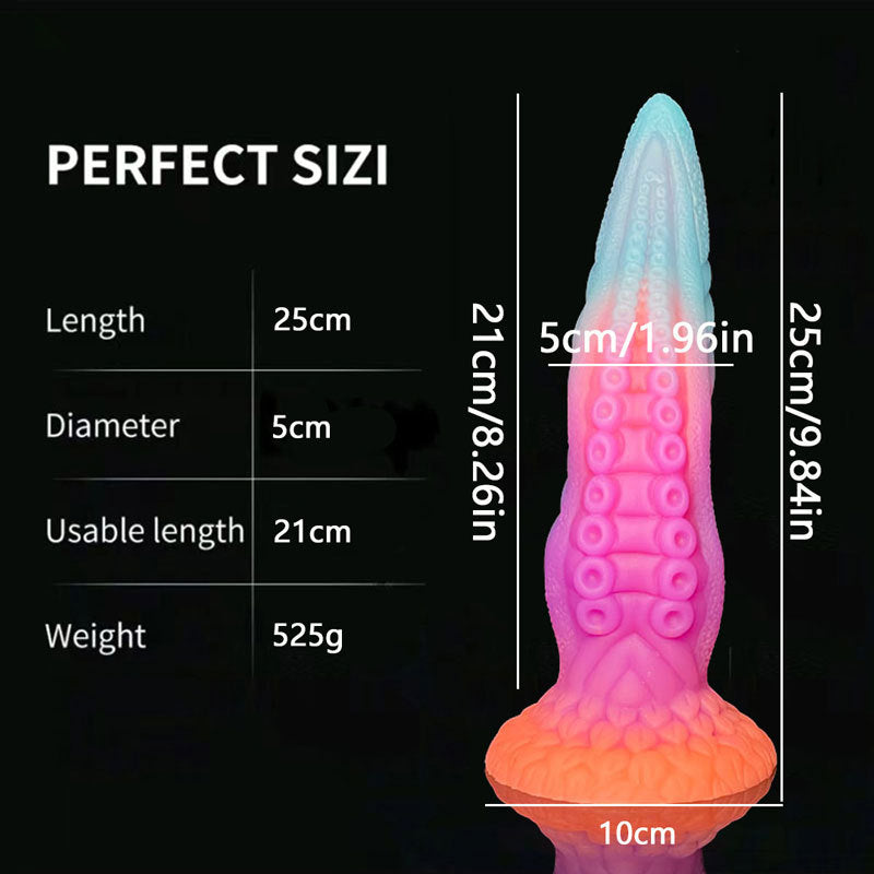 9 Inch Glow In The Dark Fantasy Tentacle Dildo