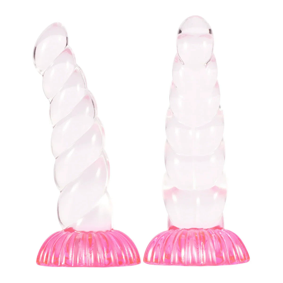 Silicone Clear Ribbed Suction Cup Unicorn Dildo