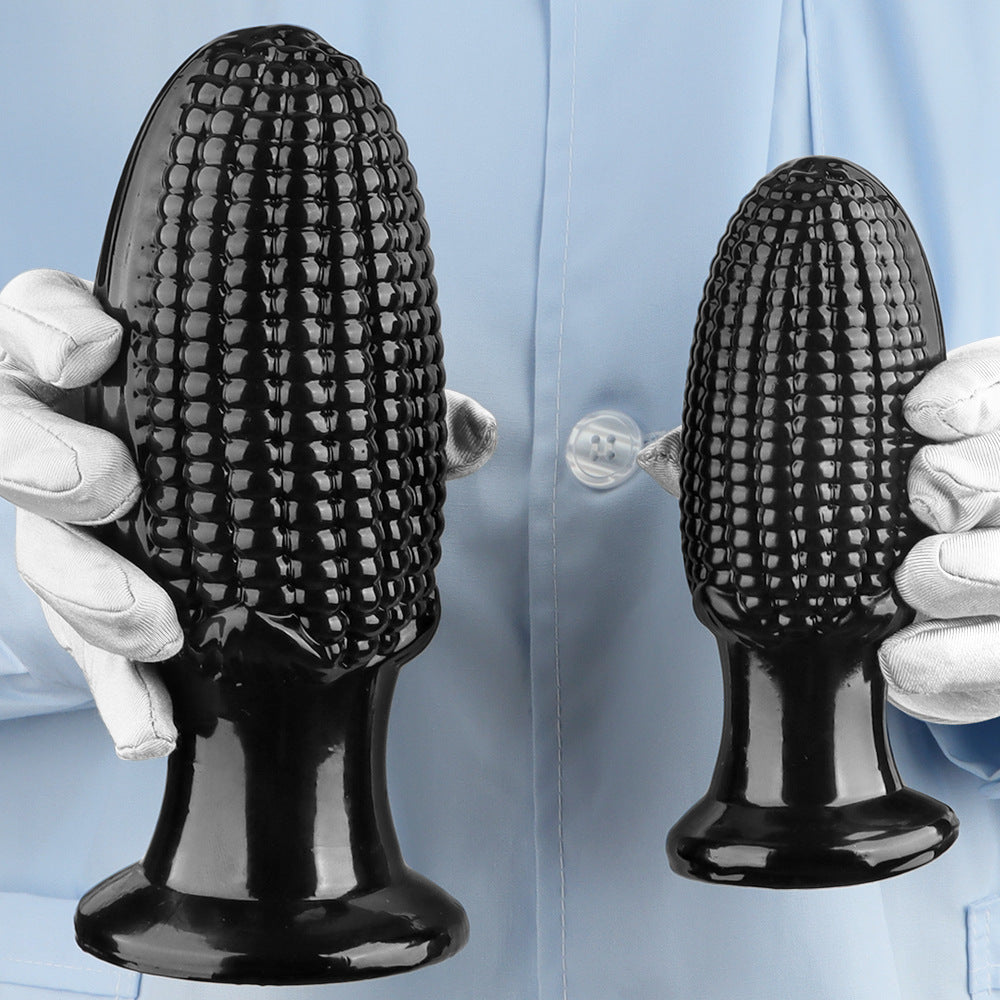 Black PVC Corn Cob Huge Butt Plug