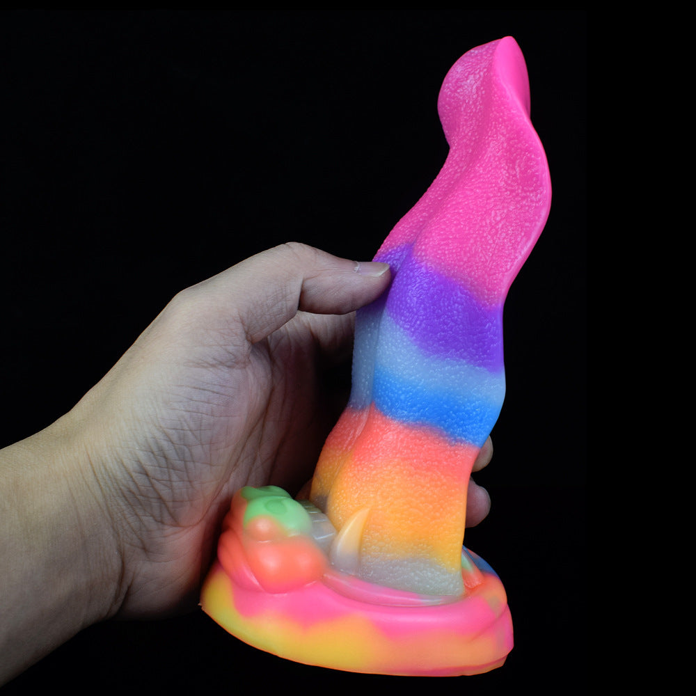 7 Inch Glow In The Dark Colored Monster Tongue Dildo