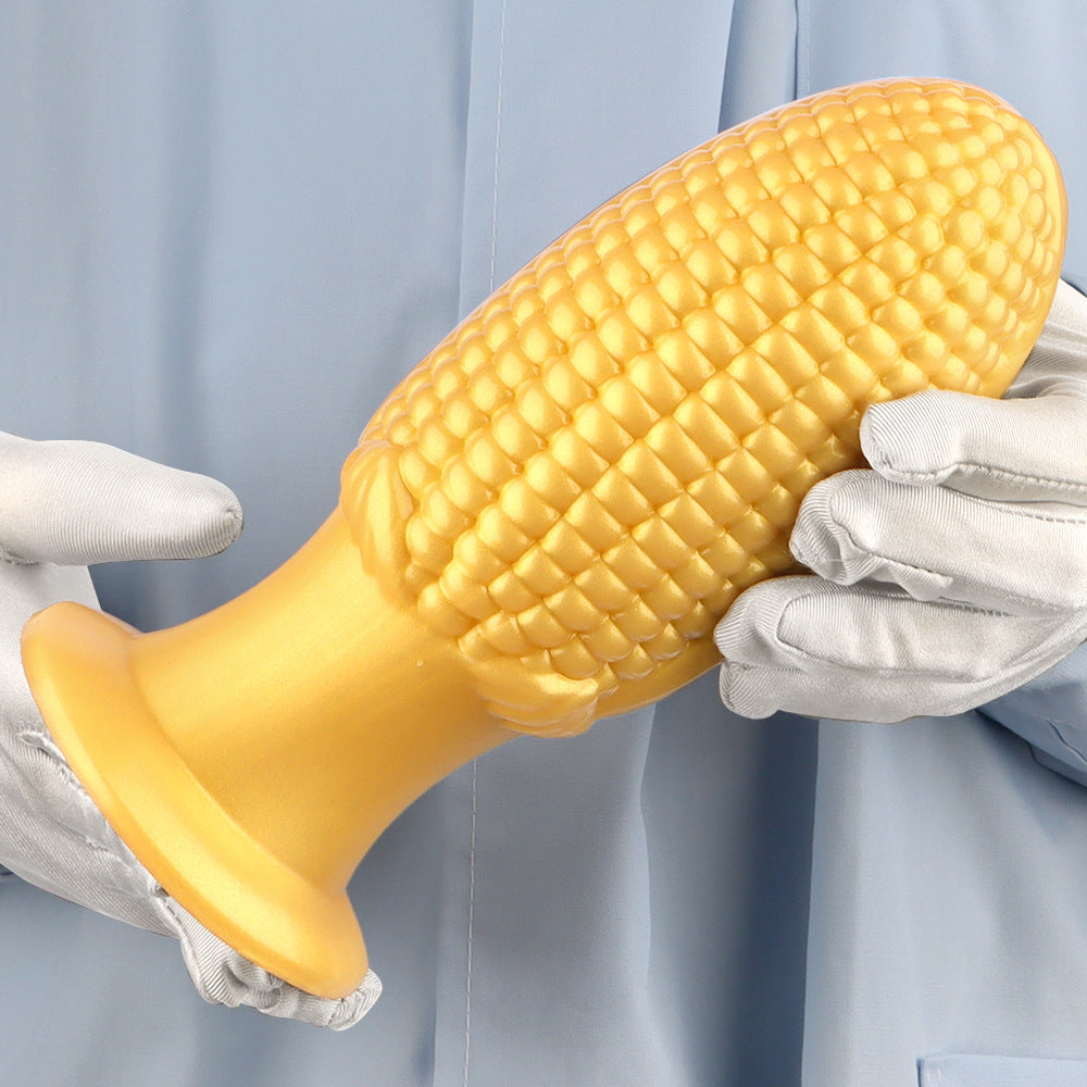 Large Anal Toys Gold Silicone Corn