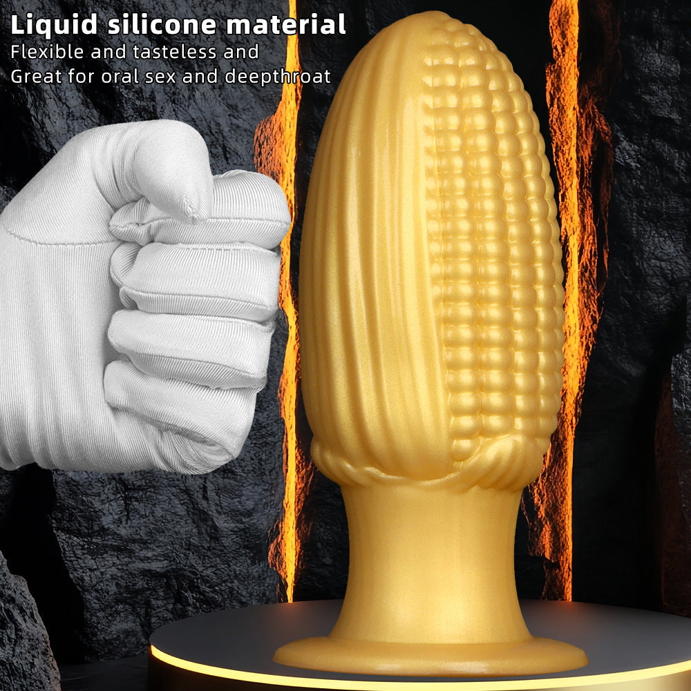 Large Anal Toys Gold Silicone Corn