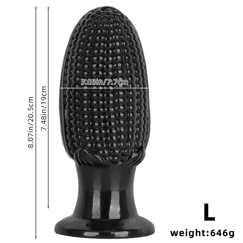 Black PVC Corn Cob Huge Butt Plug