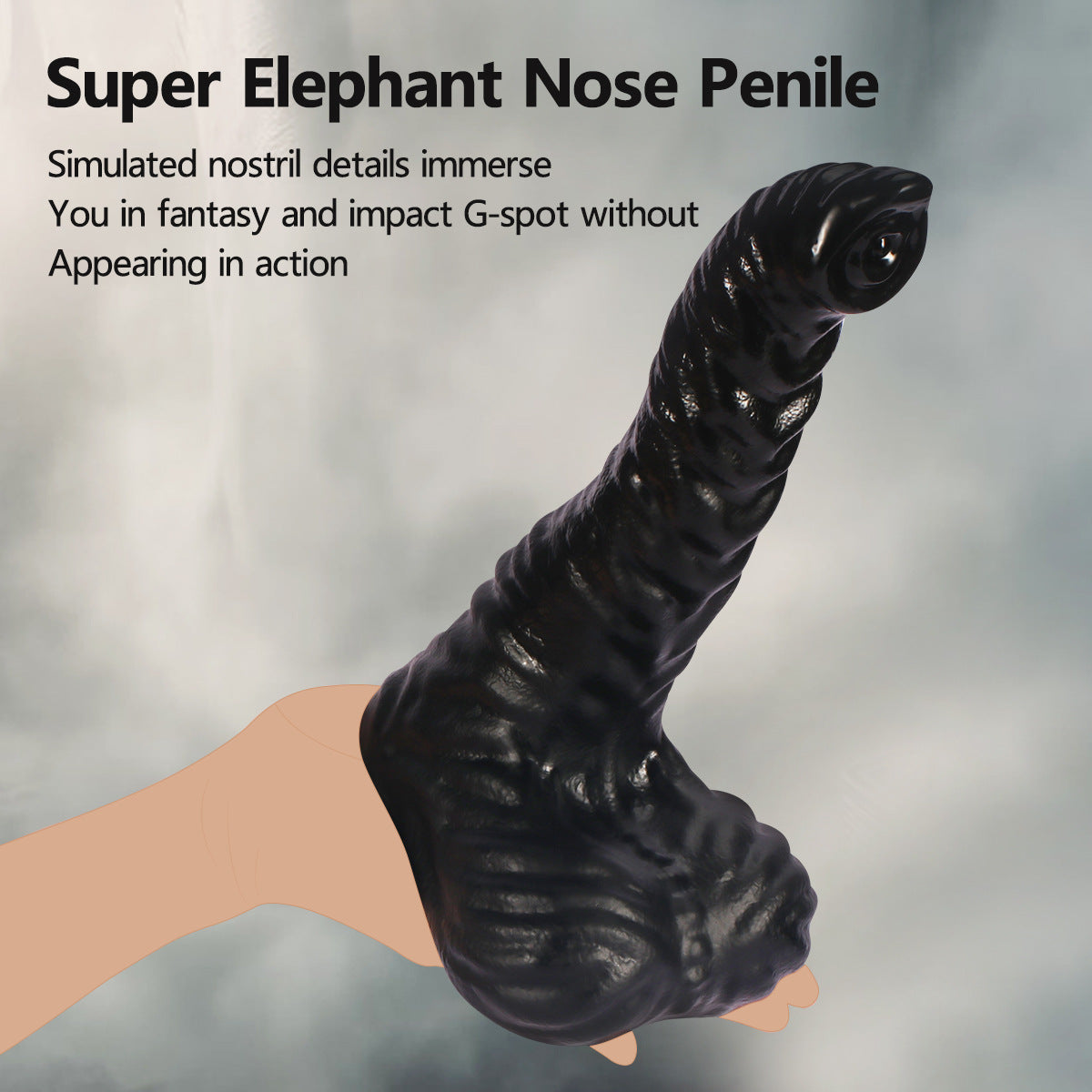 Black Elephant Trunk Fantasy Dildo