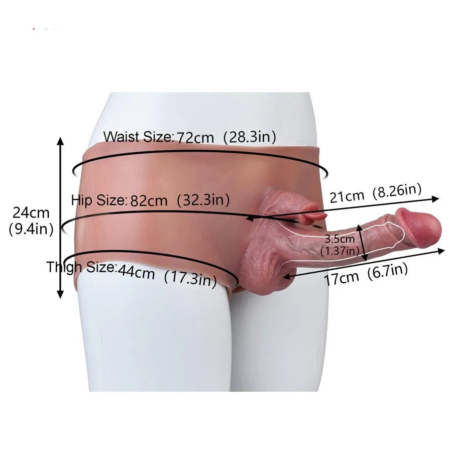 8 Inch Realistic Rabbit Hollow Dildo Pants