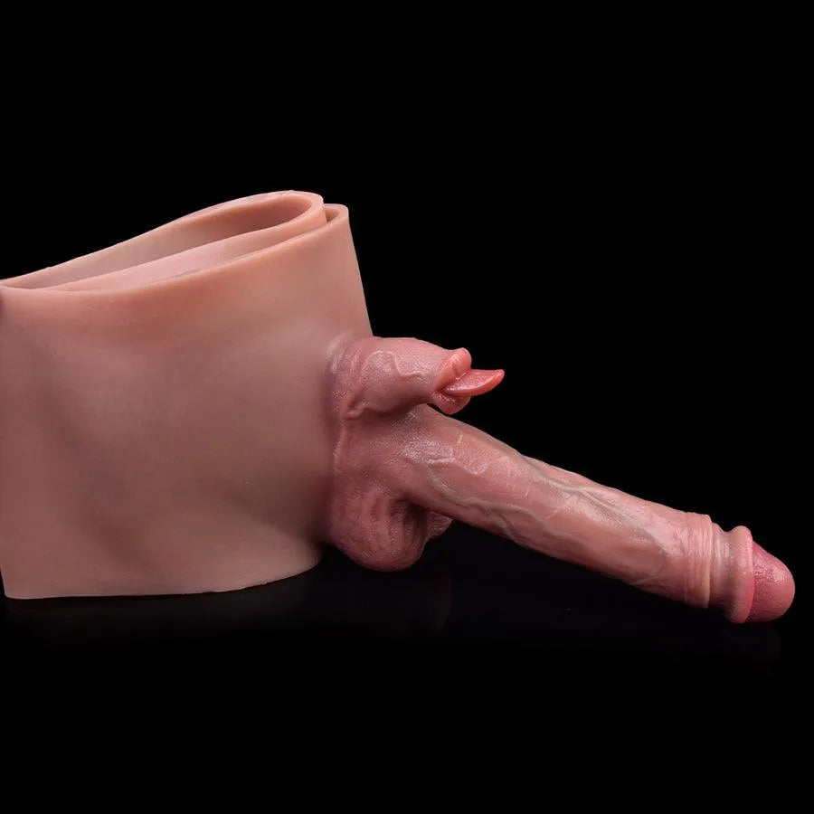 8 Inch Realistic Rabbit Hollow Dildo Pants