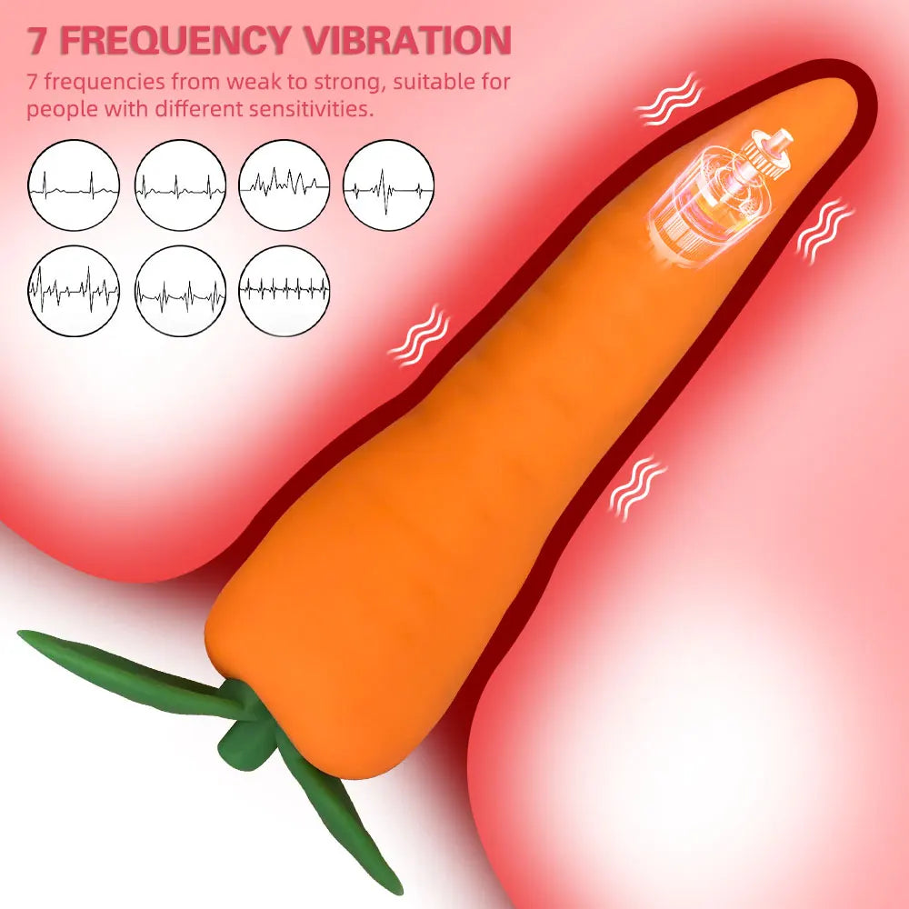 Carrot Dildo 7 Frequency Vibration G Spot Sex Toy