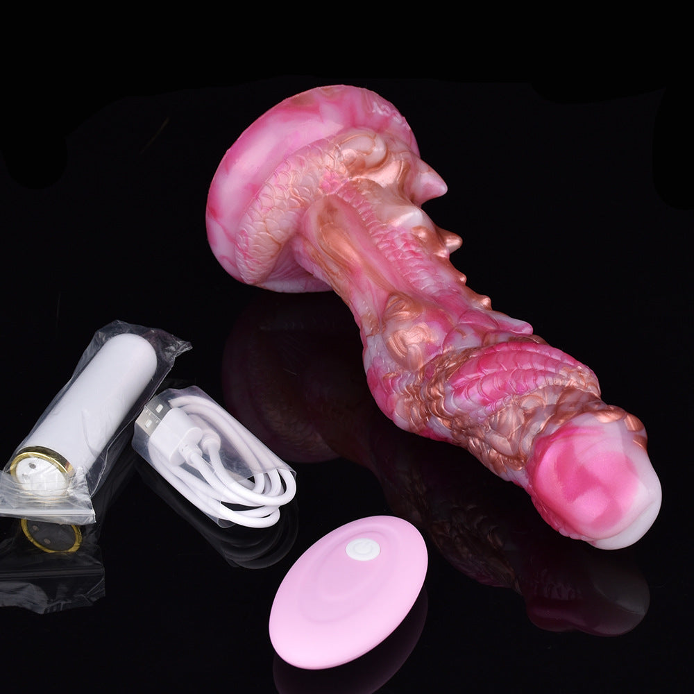 8 Inch Pink Spiked Dragon Vibrating Dildo