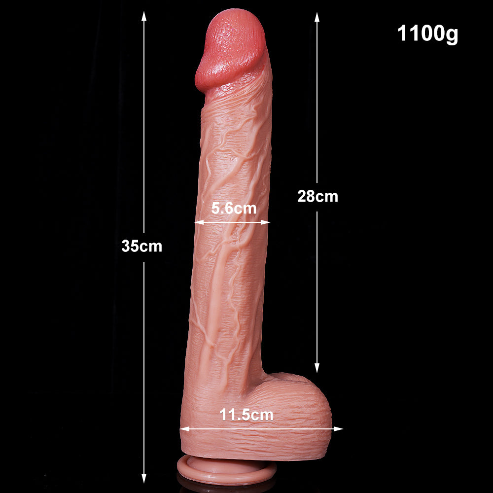 14 Inch Realistic Dual Density Silicone Giant Dildo