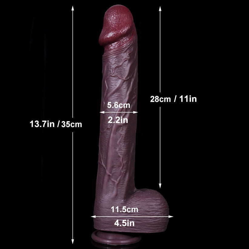 13 Inch Long Realistic Giant Black Dildo