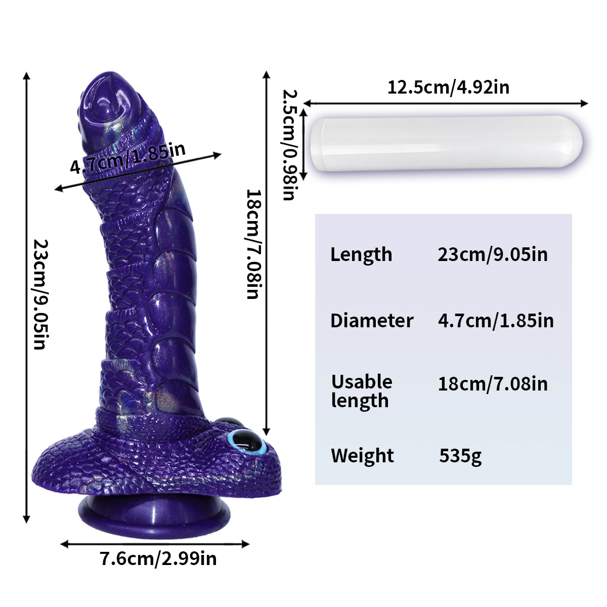 9 Inch Purple Bullet Vibrator Dragon Dildo