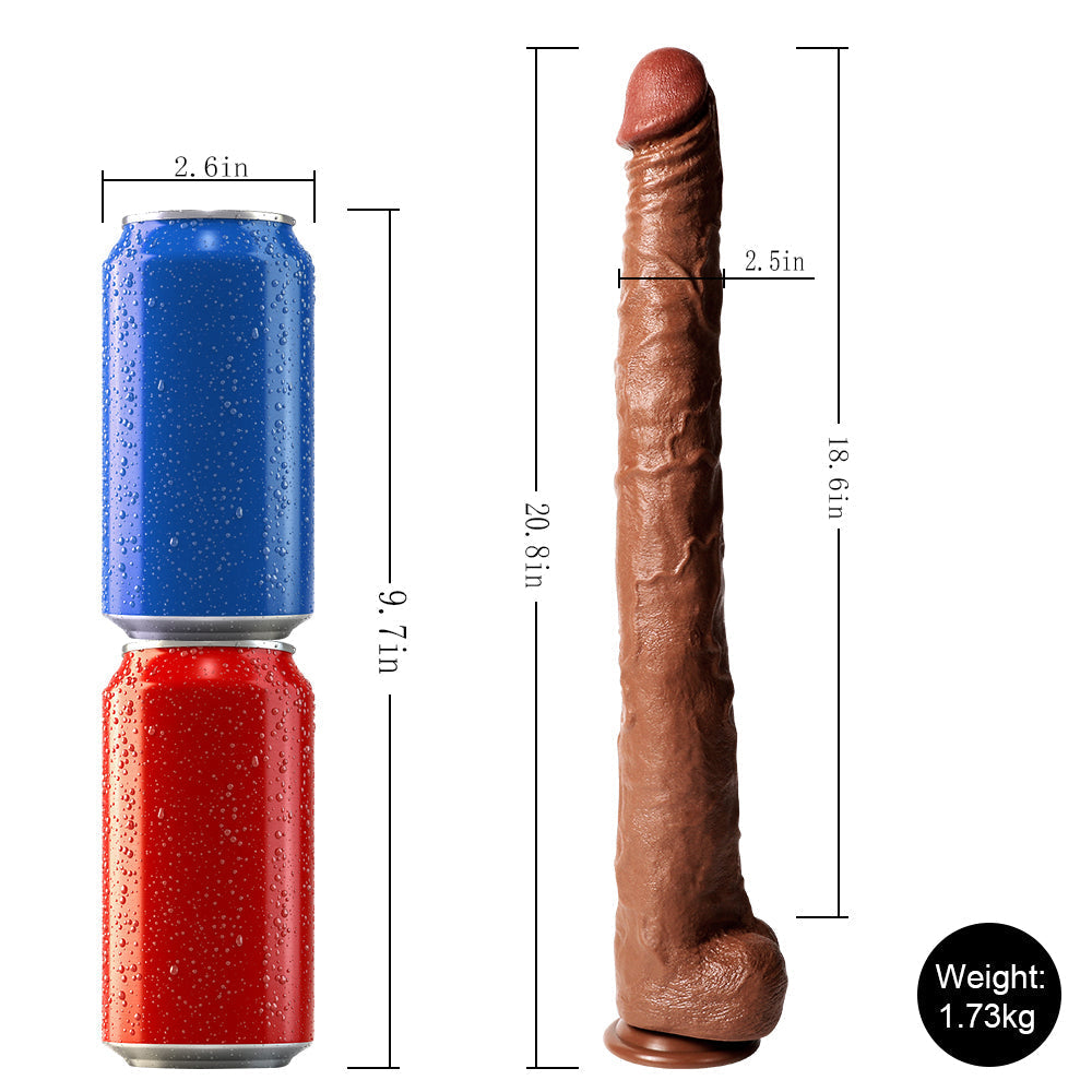 Extra Large Dildo Brown Realistic 20 Inch