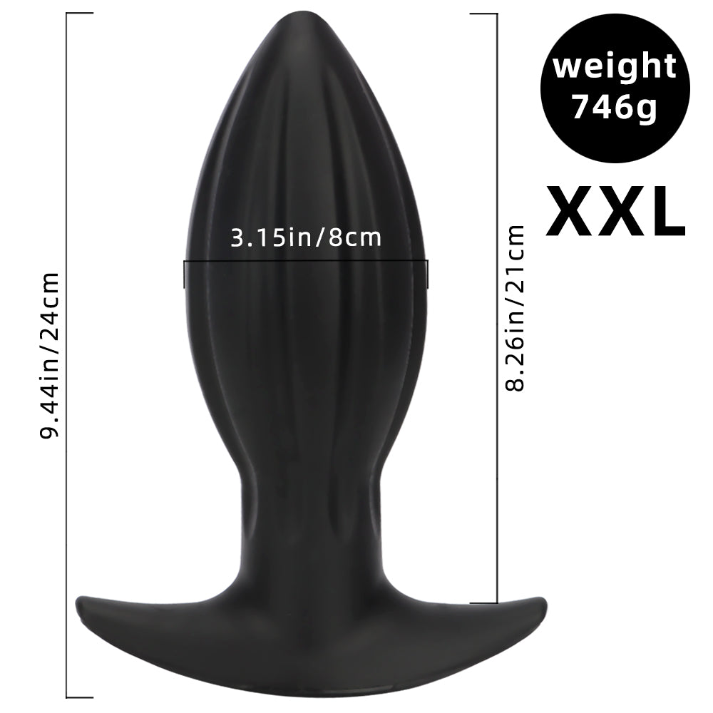 Elliptical Conical Silicone Giant Butt Plug Kit