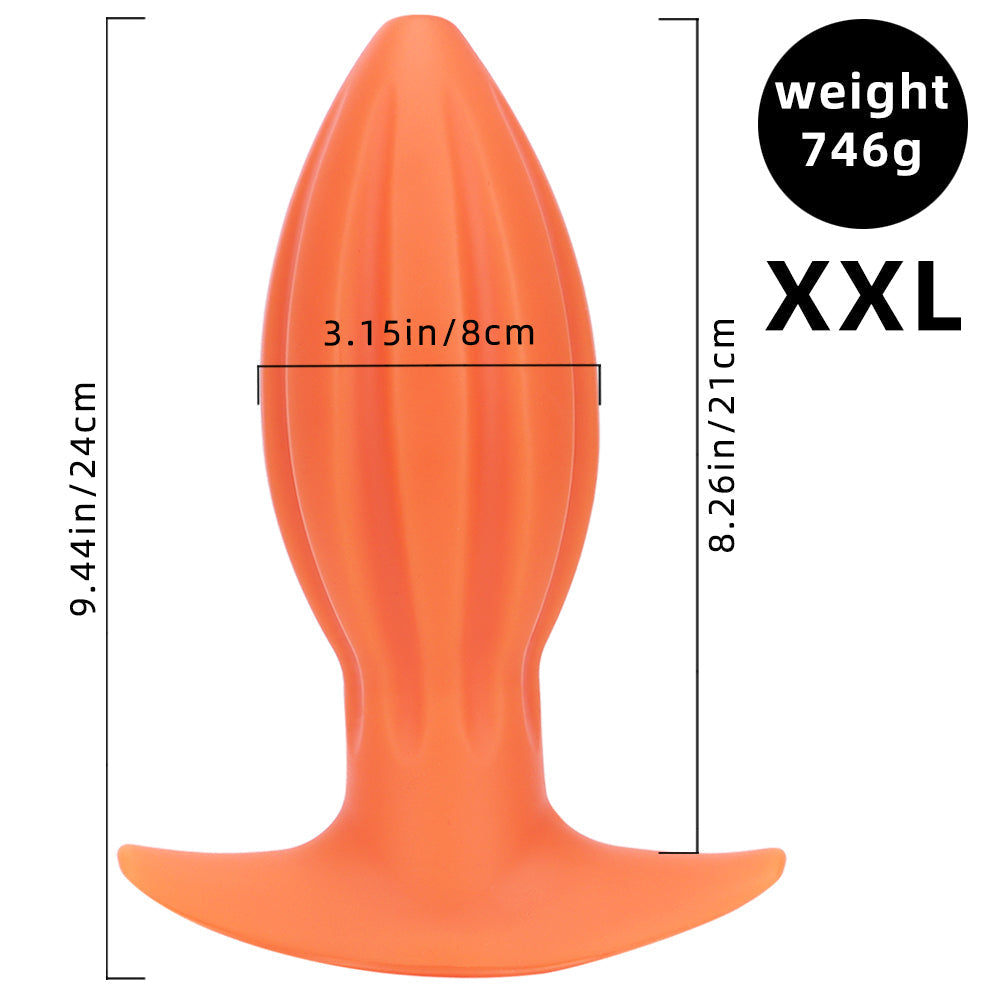 Elliptical Conical Silicone Giant Butt Plug Kit
