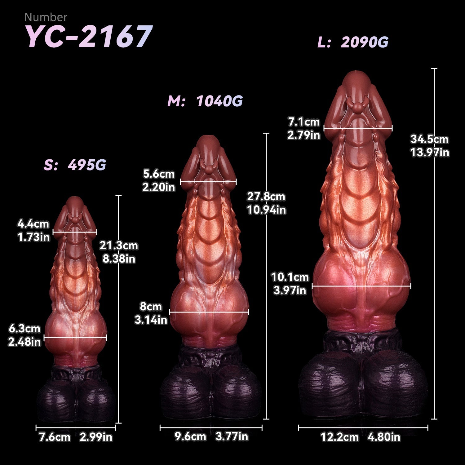 3 Inch Knot Giant Monster Dragon Dildo