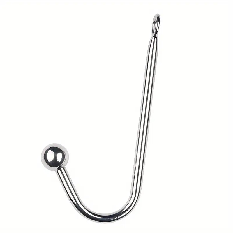 Handcuffs with Leash Metal Anal Hook to Collar