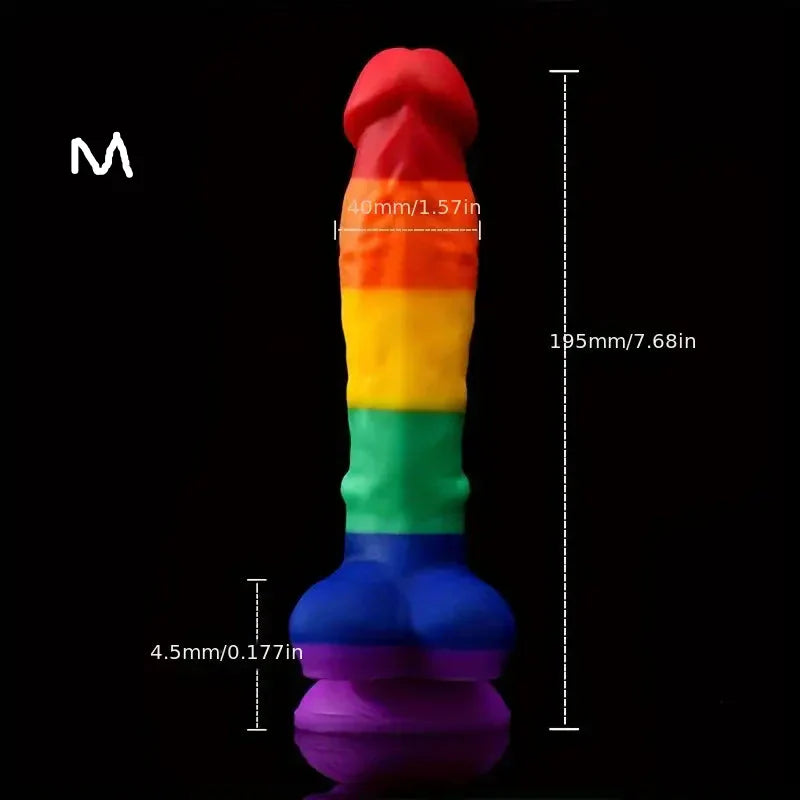 Three Sizes Silicone Realistic Rainbow Dildo