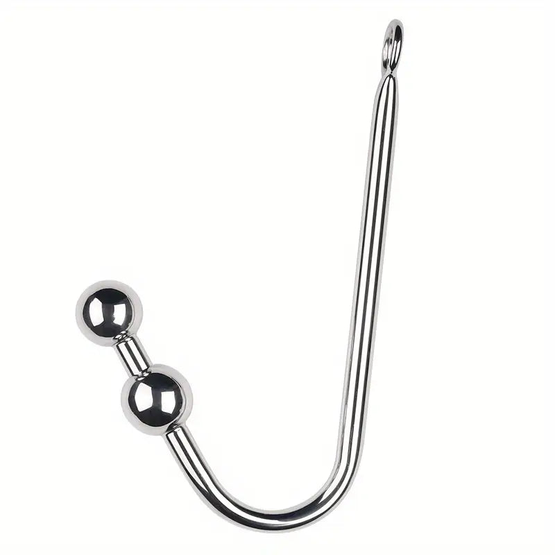 Handcuffs with Leash Metal Anal Hook to Collar
