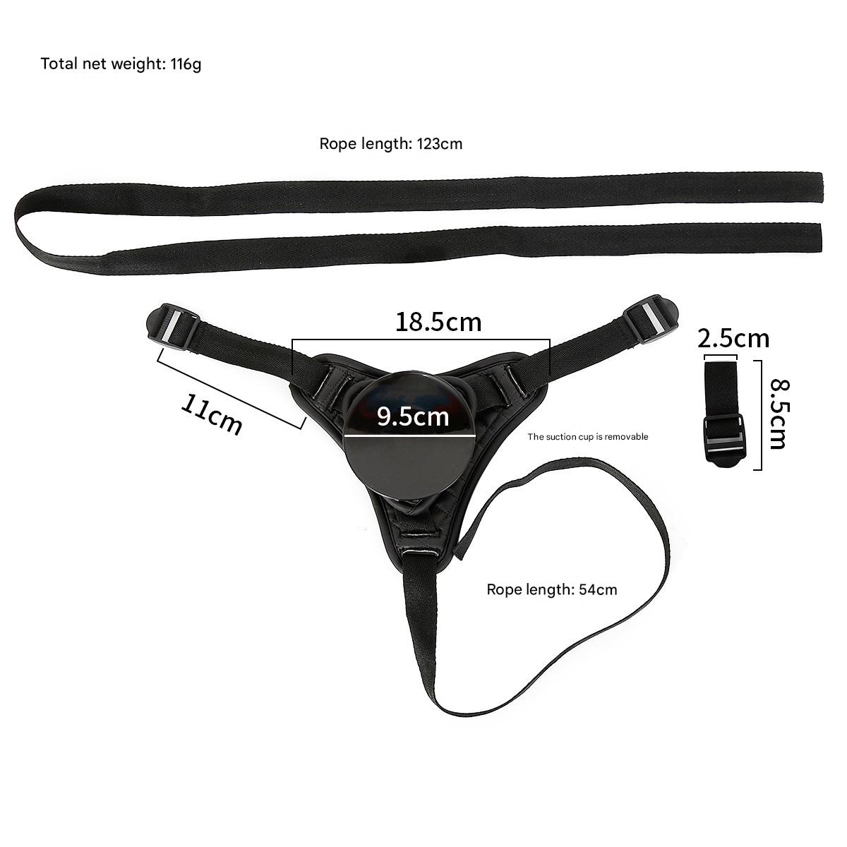Black Removable Suction Cup Strap On Harness