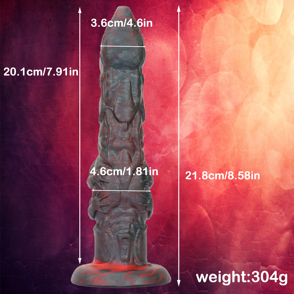 8 Inch Black Mutant Snake Monster Dildo