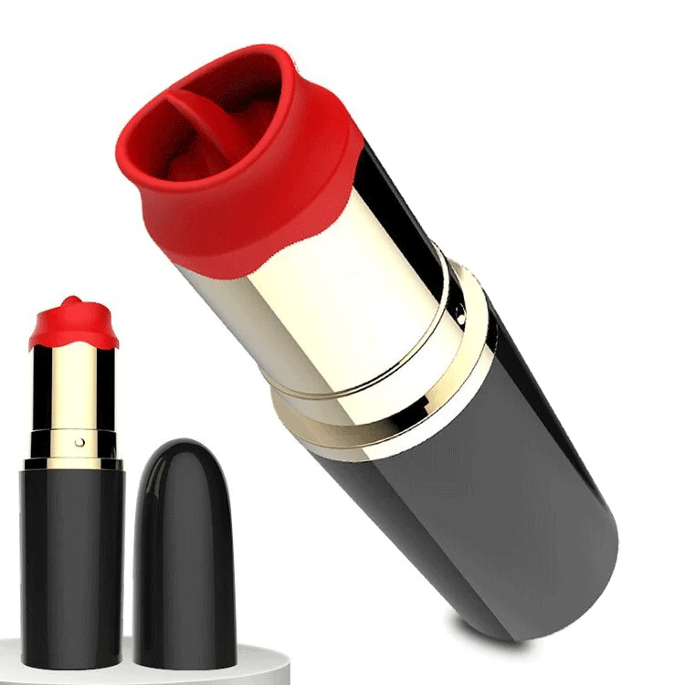 Lipstick Tongue Teases Clit Vibrator