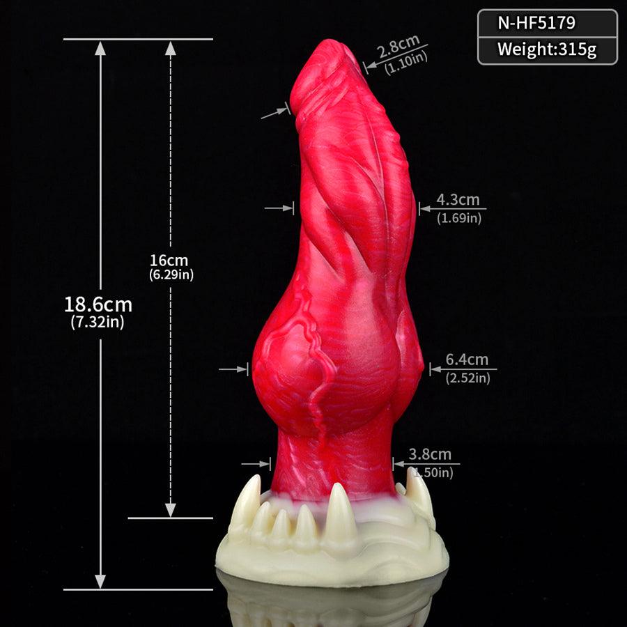 Red Spiked 7 Inch Monster Dog Dildo
